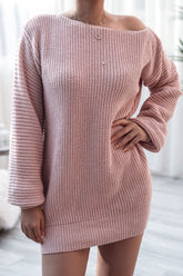 Fashion Casual Solid Bateau Neck Straight Dresses