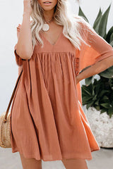 Fashion Casual Solid Split Joint V Neck Princess Dresses