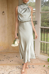 Elegant Solid Fold Turtleneck One Step Skirt Dresses(5 Colors)