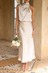 Elegant Solid Fold Turtleneck One Step Skirt Dresses(5 Colors)