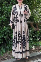 Casual Irregular Printed V Neck A Line Dresses