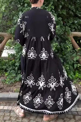 Casual Irregular Printed V Neck A Line Dresses