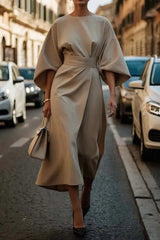 Casual Elegant Basic O Neck Long Dresses(8 Colors)