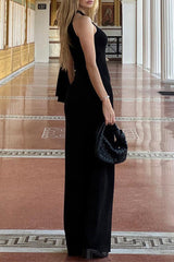 Sexy Solid Color Lace Up Irregular Sloping Shoulder Long Dresses