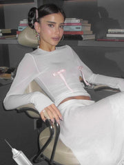 Pydshop Splice Bow Shirts For Women Slim O Neck Long Sleeve Crop Tops Female 2024 Autumn Fashion Bodycon White Tshirts Ladies NewChristmas Gifts