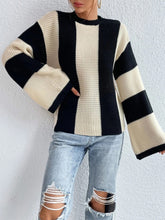 LAUREN STRIPED MOCK NECK LONG SLEEVE