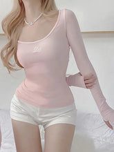 Pydshop 2024 Fashion Woman tops y2k style Pink Lace Up Bandage Long Sleeve Top