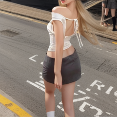 Pydshop Asymmetric Crop Top Women 2024 T-shirt White Off Shoulder Female Sleeveless Sexy Tops Fashion Streetwear Summer Casual Tee Shirt
