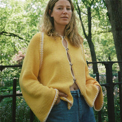 Pydshop Women Button Down Cardigan Sweater Y2k Color Block Round Neck Long Sleeve Tops Chunky Knit Fall SweatersChristmas Gifts1225Christmas Gifts