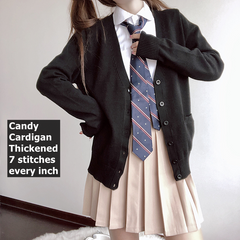Autumn thick JK pure candy knit cardigan