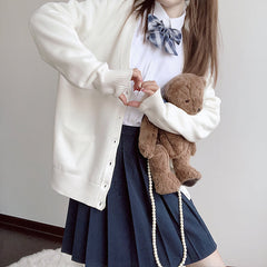 Autumn thick JK pure candy knit cardigan