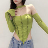 Pydshop Flare Sleeved Halter Top