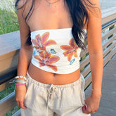 Pydshop Reese Floral Print Strapless Top