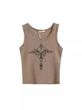 Skeleton Bones Printed Crop Tank Top