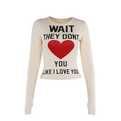 Pydshop 2000s fashion Jy24427 Autumn 2024 New T-shirt Style Simple Casual All-Match Printed Letter Long Sleeve Top for Women