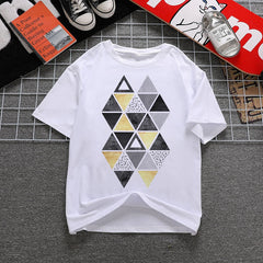 Beautiful Geometry Printed T Shirt Women 90s Graphic T-shirt Harajuku Tops Tee Cute Short Sleeve Oversized Tshirt Female Tshirts