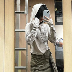 Pydshop Sweet Cool Loose Hoodie Tops Women 2024 Early Autumn New Sweatshirts Mujer Y2k Slim Fit Long Sleeve Pullover