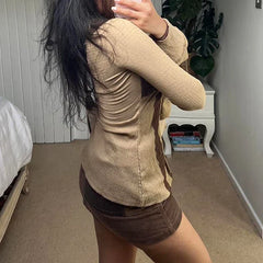 Pydshop 2024 Fashion Woman tops y2k style Vintage Flare Sleeve Lace Patchwork Top