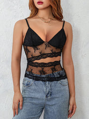 Pydshop Women Y2K Floral Lace Cami Top Spaghetti Strap Camisoles V Neck Backless Cami Crop Tops Sexy Cutout Mesh Sheer Tops Clubwear