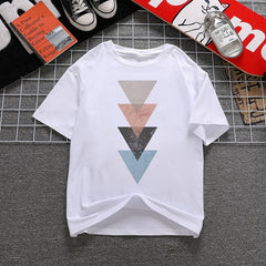 Beautiful Geometry Printed T Shirt Women 90s Graphic T-shirt Harajuku Tops Tee Cute Short Sleeve Oversized Tshirt Female Tshirts