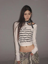 Pydshop Streetwear White Crop T Shirts Women Grunge High Street Y2k Hollow Out Tops Kpop Aesthetic Slim Long Sleeve Tees Autumn