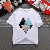 Beautiful Geometry Printed T Shirt Women 90s Graphic T-shirt Harajuku Tops Tee Cute Short Sleeve Oversized Tshirt Female Tshirts