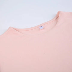 Pydshop 2024 Fashion Woman tops y2k style Pink Round Neck Long Sleeves Top