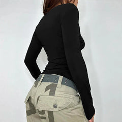 Pydshop 2024 Fashion Woman tops y2k style Black Bow Lace Trim Letter Printed Top