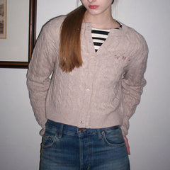 Pydshop 2024 Fashion Woman tops y2k style Vintage Cardigan Butterfly Embroidery Knit Sweater