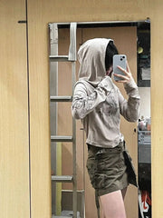 Pydshop Sweet Cool Loose Hoodie Tops Women 2024 Early Autumn New Sweatshirts Mujer Y2k Slim Fit Long Sleeve Pullover