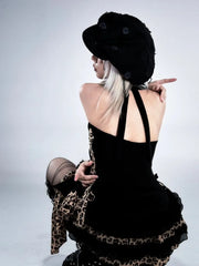 Pydshop American Retro Leopard Print Halter Tank Top 2024 Summer New Vest for Women Y2k Grunge Slim Fit Sleeve Less Tops Mujer