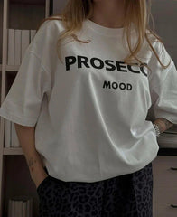 Pydshop 100% Cotton Letter Print T Shirt Women 2024 Summer New Basic Vintage Tee Casual Loose Chic O Neck Female Couple Tops