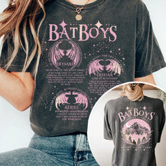 Pydshop ACOTAR Bat Boys Shirt Sarah J Maas Book Boyfriend Night Court 100% Cotton Loose Retro Shirt Unisex Tee Fantasy Apparel Y2K Top