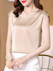 2023 Summer Style Soft Women Tank Top Grosgrain Sleeveless T Shirt Elegant Lady Bottoming Tees Streetwear White Tanks