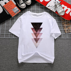 Beautiful Geometry Printed T Shirt Women 90s Graphic T-shirt Harajuku Tops Tee Cute Short Sleeve Oversized Tshirt Female Tshirts