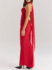 Strapless Corset & Fluted Hem Maxi Skirt Set