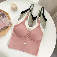 V-Neck Padded Knitted Camisole Top