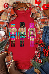Red Nutcracker Heat Transfer Printing Graphic Crewneck T Shirt