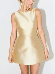 Backless Bow Mini Dress