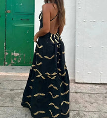 Backless Sleeveless Split Beach Dress