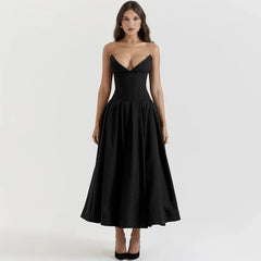 Black Strapless Corset Dress