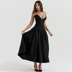 Black Strapless Corset Dress