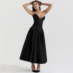 Black Strapless Corset Dress