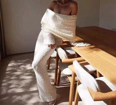 Bodycon Off Shoulder Knit Long Dress