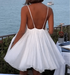 Chic Backless Sling Mini Sleeveless Dress