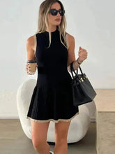 Chic Color Block Sleeveless Knit Mini Dress