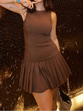 Chic Sleeveless Pleated Mini Dress