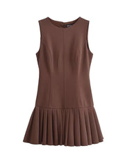 Chic Sleeveless Pleated Mini Dress
