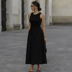 Chic Slim O-Neck Elegant Long Dress