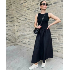 Chic Slim O-Neck Elegant Long Dress